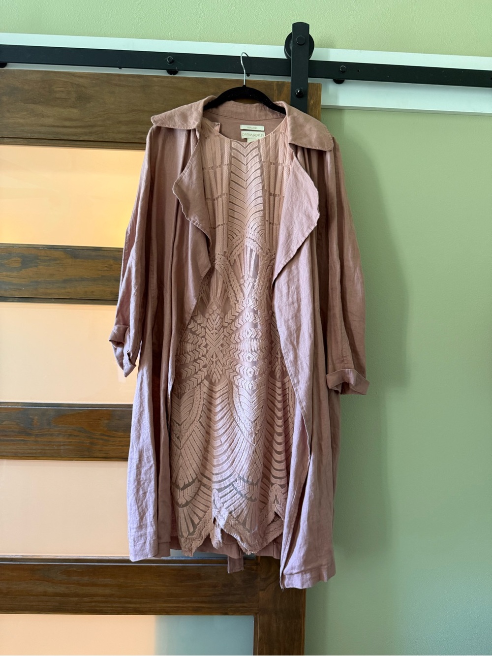 Cynthia Rowley Mauve Crochet Dress with Draped Coverup